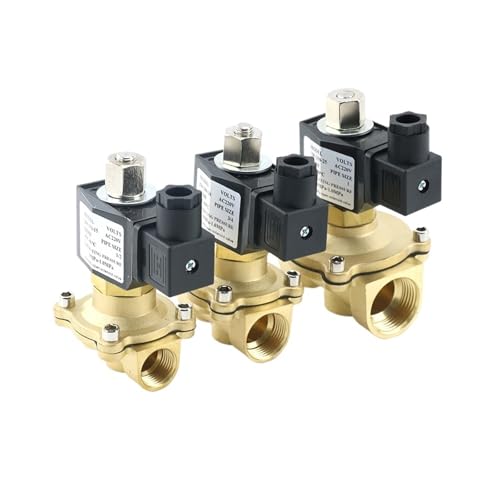DN15 DN20 DN25 1/2" 3/4" 1" Normalerweise geöffnetes Messing-Magnetventil mit NBR/FKM-Dichtung AC220V DC12V DC24V for Wasser, Gas, Öl, Luft(DN25_AC220V) von KEXOTRACB