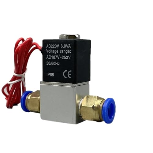 Magnetventil 12 V 24 V 220 V Pneumatisch Elektrisch 2 Positionen 2 Anschlüsse Normalerweise Geschlossenes Luftmagnetventil 6 Mm 8 Mm Schlauchanschluss(PC 12MM Fittings,AC 110V) von KEXOTRACB