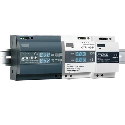 QYR 60W 100W 150W Ultra Slim Step Shape DIN Rail Power Supply with LED Digital Display for LED light strip 5V/12V/15V/24V/36V48V(12V_60W_BLACK) von KEXOTRACB