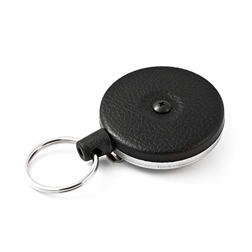 KEY-BAK Original SD Retractable Keychain, 91.4 cm Retractable Cord, Black Front, Steel Belt Loop, 368.5 g Retraction, Split Ring von KEY-BAK