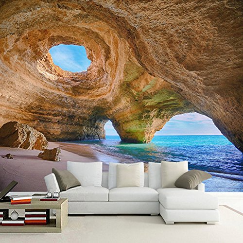 Fototapete 3D Meerblick Höhle 300 cm B x210 cm H Vlies Tapeten Wandtapete XXL Moderne Wanddeko Wohnzimmer Schlafzimmer Büro Flur Fototapete 3D Meerblick Höhle 300 cm B x210 cm H Vlies Tapeten Wandtapete XXL Moderne Wanddeko Wohnzimmer Schlafzimmer Büro Flur von KEYESMINER
