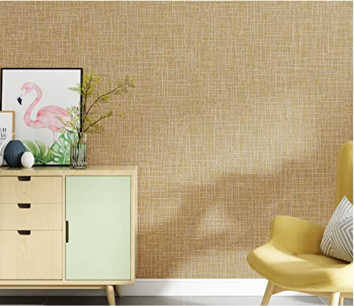 Gelber Kaffee Vliestapete 9,5 m x 0,53 m Leinenähnliche Textur Wandtapete Einfarbig Tapete Poster Wanddekoration für Wohnzimmer Küche Schlafzimmer Büro Hotel von KEYESMINER
