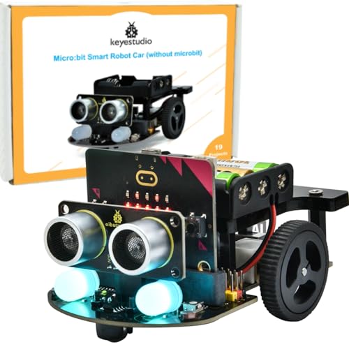 KEYESTUDIO BBC Microbit V2 Starter Kit, Micro bit Car Kit(Not Include Microbit), Electronic Programming Kit for 14+ Teens Adults, Barebone PCs von KEYESTUDIO