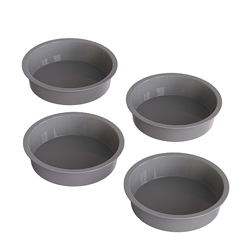 KEYFIVE 14 cm runde Kuchenform, Set mit 4 Silikon-Kuchenformen, antihaftbeschichtete Silikonformen zum Backen von kleinen Kuchen, Smash-Kuchen, Schichtkuchen und Käsekuchen von KEYFIVE