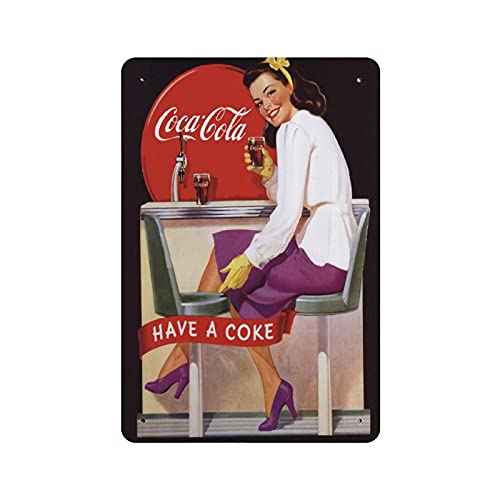 KEYGAMER Blechschild mit Aufschrift "Drinks & Have A Coke", Vintage-Stil, für Garage, Bar, Zuhause, Wanddekoration, 20,3 x 30,5 cm von KEYGAMER