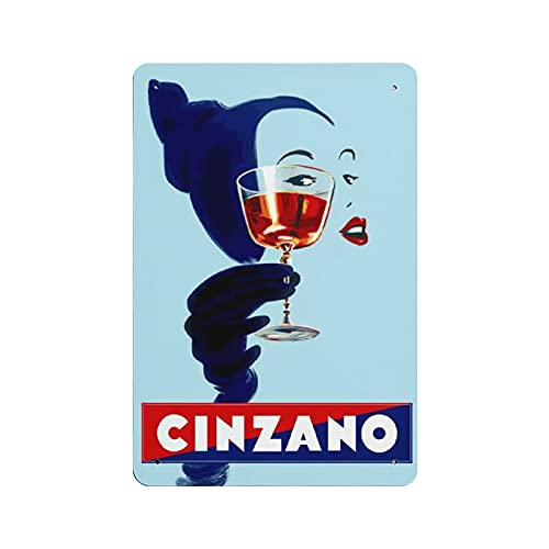 KEYGAMER Cinzano Aperitif Vintage Metall-Blechschild, Vintage-Plakette Poster Garage Bar Home Wanddekoration 20,3 x 30,5 cm von KEYGAMER