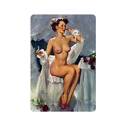 KEYGAMER Metall-Blechschild mit sexy Frauen, Vintage-Schild, Poster, Garage, Bar, Heimdekoration, 20,3 x 30,5 cm von KEYGAMER