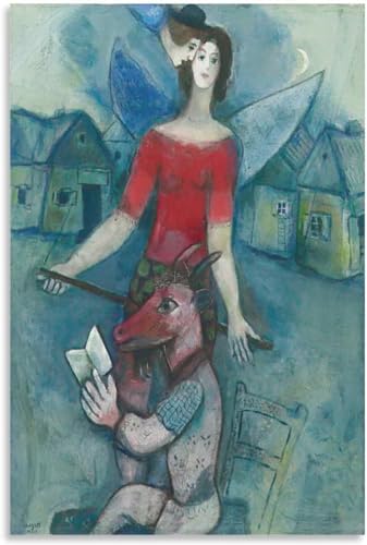 KEYGEM Marc Chagall Poster und Drucke Der Engel und der Leser Leinwand Wandbild Marc Chagall Gemälde Marc Chagall für Wohnkultur Bild 40x60cm Ohne Rahmen von KEYGEM