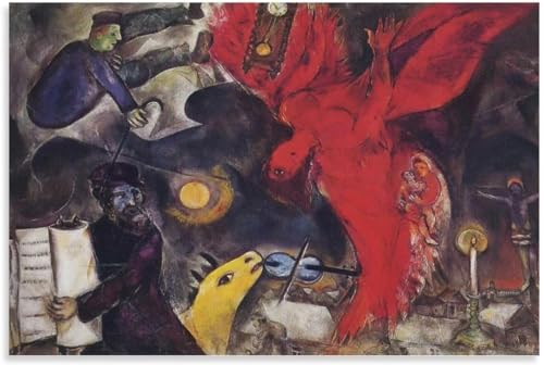 KEYGEM Marc Chagall Poster und Drucke fallender Engel Leinwand Wandkunst Marc Chagall Gemälde Marc Chagall für Zuhause Wanddekoration Bild 60x80cmx1 ohne Rahmen von KEYGEM