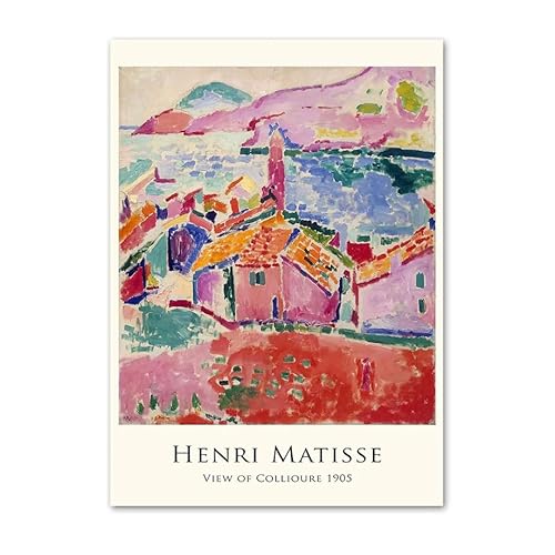 KEYGEM Retro Henri Matisse Poster《View of Collioure》Painting Matisse Canvas Wall Art Matisse Prints Matisse Painting for Home Art Decor 50x70cm No Frame von Homry