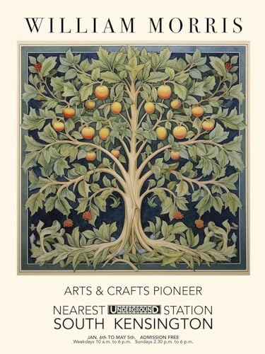 KEYGEM William Morris Poster William Morris Orangen Baum Wandkunst Retro Leinwand Gemälde William Morris Drucke für Wohnkultur Bild 40x60cm Kein Rahmen von KEYGEM