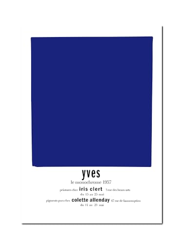 KEYGEM Yves Klein Abstraktes blaues Poster Yves Klein Wandkunst Ausstellung Gemälde Leinwand Yves Klein Drucke für Zuhause Wanddekoration Bild 40x60cm Kein Rahmen von KEYGEM