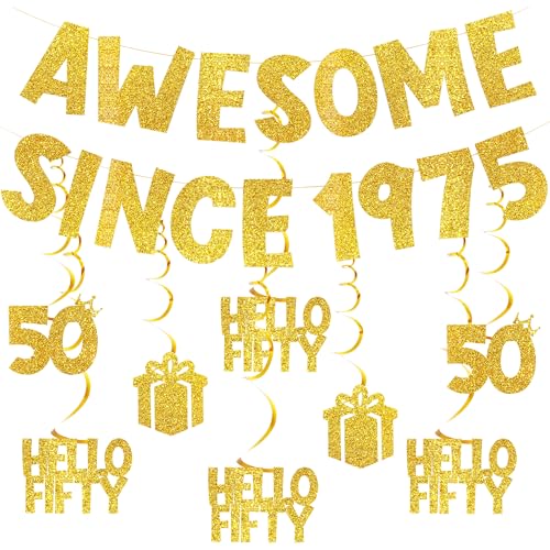 Dekoration zum 30. Geburtstag für Frauen und Männer – Shining Since 1995 Folienbanner, Happy Birthday Party Supplies Dirty Thirty Hanging Swirls Silber & Gold, Thirty Flirty & Thriving Wimpelkette (50 von KEYIDO