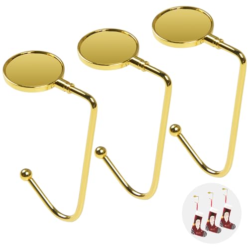 KEYIDO Weihnachtsstrumpfhalter, 3 Stück, goldfarben von KEYIDO