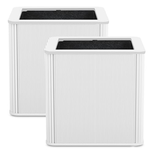 2er-Pack 211+ Filter-Ersatz, kompatibel mit Blue Pure 211+ Luftreiniger, 2-stufiges Filtersystem von H13 True HEPA-Filter und Aktivkohlefilter von KEYINGXUAN