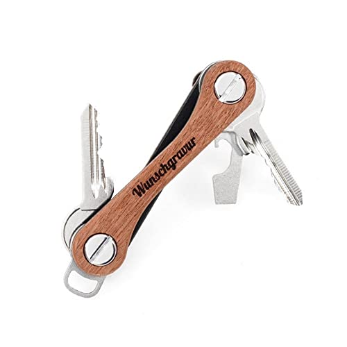 KEYKEEPA® mit Wunschgravur - Classic Key Organizer für bis zu 12 Schlüssel - Schlüsselorganizer inklusive Flaschenöffner und Öse für den Autoschlüssel - German Design Award Gewinner (Mahagoni Holz) von KEYKEEPA