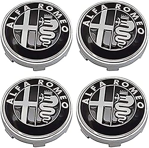 KEYLEON 4 Stück Auto Nabendeckel für Alfa Romeo Giulietta Spider GT Giulia Mito 147/156/159/166 Stelvio 60mm, Auto Radnabenkappen Radnabenabdeckung-Logo Nabenkappen Abzeichen,A von KEYLEON
