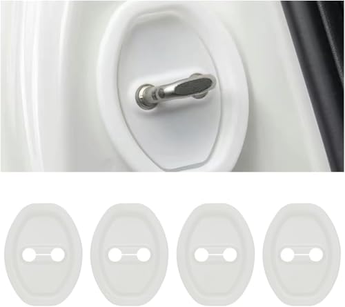 KEYLEON 4 Stück Autotürschlossabdeckung für Honda HR-V III 2024 2023 2022 2021, Silikon Türschloss Abdeckung Autotür Abdeckung für Autotürschlossschnalle,White von KEYLEON
