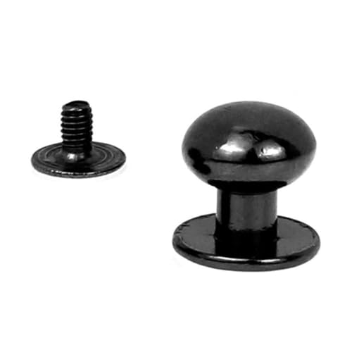 20 Stück 4/5/6/7/8/9/10 mm runde Knopfnieten Metallkopfschrauben Bolzen Legierung Nagelschnalle Tack Stoffknopf Tasche Lederhandwerk-Gun-4 mm 20 Stück von KEYNCO