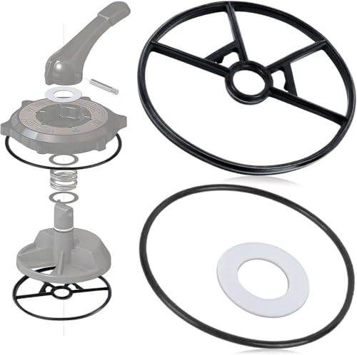 KEYOPO SPX0714L Abdeckung O-Ring und SPX0714T Spinnendichtung passend für Hayward Vari-Flo XL 3,8 cm Multiportventil und SPX0714CA Umstellventil, Schwarz (SPX0714T) von KEYOPO