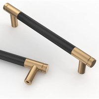 10 Stück Gerändelte Schrankgriffe schwarzes Gold Griffe Möbel Möbelgriffe 128mm Lochabstand Türgriffe küche Schubladengriffe küchengriffe Vintage von KEYOUNG