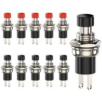 10 Stücke Mini Taster Momentane Druckschalter Lockless 2 Pins 1A250V SPST ON/OFF Taste Schalter für Horn KFZ Auto Armaturenbrett Boot von KEYOUNG
