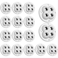 16 Stück Mini Möbelrollen 4 Kugeln Kugelrollen 360 Grad Drehung Universalrad Möbeltransfer für Mülleimer Lagerkästen Regale Weiß von KEYOUNG