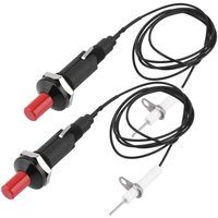 Keyoung - 2 Stück Set Piezozünder Piezo Zündung Hitzebeständig Gasgrill Zünder Push Button Piezo Igniter Electrode Ignition Spark mit Druckknopf von KEYOUNG