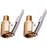 2-teiliger Autoreifen-Ventiladapter, 8-mm-Messingspitzen-Pumpenventil-Clip-Klemmanschluss-Adapter für Auto- oder LKW-Reifen von KEYOUNG