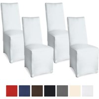 4er Set Bankett Stuhlhusse Leona Stretch Weiß von KEYOUNG
