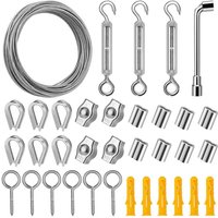 Drahtseil Edelstahl Set, 20M 2 mm Stahlseil PVC Ummantelt Rankhilfe Set Spanndraht Seilspanngarnitur für von KEYOUNG