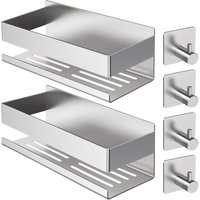 Duschablage Ohne Bohren,2PCS Upgrade Version Verdickter Edelstahl 304 Badezimmer Organizer,Kein Bohren Selbstklebend Shampoo Halterung für Dusche Mit von KEYOUNG