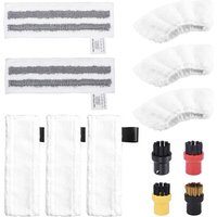 12 Stück Zubehör für Kärcher Dampfreiniger Easyfix SC2 SC3 SC4 SC5, Mikrofaser-Tuchset und Bodendüse Rundbürsten Kompatibel für Kärcher Dampfreiniger von KEYOUNG