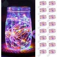 Keyoung - 16 Stück 20LED Mini Lichterkette ohne Batterie, 2M Silberdraht Kleine Lichterkette Batteriebetrieben, Micro Lichterkette Draht für Innen von KEYOUNG