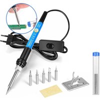 Keyoung - Lötkolben, 60W/220V Lötkolben Set mit Einstellbarer Temperatur knob 200-450°C und EIN/AUS-Schalter, 5 Lötspitzen, Entlötpumpe Keyoung - Lötkolben, 60W/220V Lötkolben Set mit Einstellbarer Temperatur knob 200-450°C und EIN/AUS-Schalter, 5 Lötspitzen, Entlötpumpe von KEYOUNG