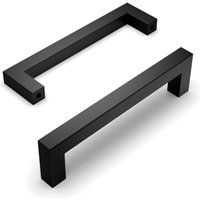 Möbelgriffe Edelstahl Schwarz Schrankgriffe Küchengriffe 128mm Lochabstand Schubladengriffe Zinklegierung Schubladengriffe für Küchenschränke von KEYOUNG