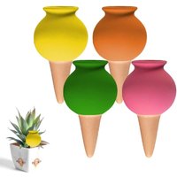 Keyoung - Packung mit 4 selbstbewässernden Spikes aus Terrakotta, Pflanzenbewässerungsstäbe, 430 ml, dekorative selbstbewässernde Stäbe, automatische Keyoung - Packung mit 4 selbstbewässernden Spikes aus Terrakotta, Pflanzenbewässerungsstäbe, 430 ml, dekorative selbstbewässernde Stäbe, automatische von KEYOUNG