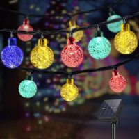 Solar Lichterkette Aussen 12M 100LED 8 Modi für Innen und Aussen Kettenlicht Kristall Kugeln 33FT IP44 Lichterkette Wasserdicht Garten Terrasse von KEYOUNG
