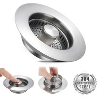 Küchen Spülbecken Stopfen Stöpsel,Küchenspüle Sieb und Stopfen Combo Edelstahl-Shell mit Anti-Verstopfungssieb,Lebensmittelreste Herausfiltern, von KEYOUNG