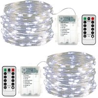 Lichterkette Außen Batterie - 2 Stück 100 led Silberdraht Micro Lichterkette Wasserdicht 10M Lichterkette Weihnachtsbaum Weiß mit Fernbedienung für Lichterkette Außen Batterie - 2 Stück 100 led Silberdraht Micro Lichterkette Wasserdicht 10M Lichterkette Weihnachtsbaum Weiß mit Fernbedienung für von KEYOUNG