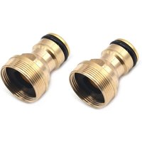 Schlauchanschluss Wasserhahn Messing Adapter Wasserhahn Gartenschlauch,2 Stück Wasserhahn Adapter mit M22 Innen- und M24 Außengewindeanschluss von KEYOUNG