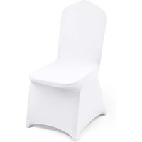 Universell Weiße Elegante Stuhl 10 STK Polyester Und Elasthan Spandex Stuhlhussen Stretch Stuhlüberzug Stuhlbezug Husse Stuhlschutz Elastisch von KEYOUNG