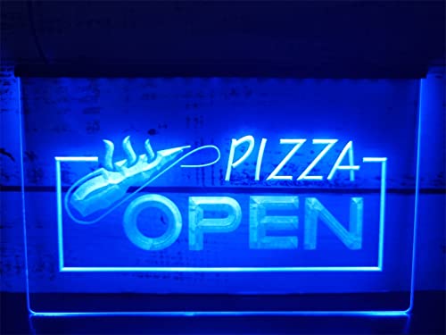 OPEN Restaurant Neonschild, Slice Pizza Wanddekoration 24-Tasten-Controller Dimmen USB Neonlichter Nachtlichter Leuchtschild,60x40cm von KEYQEEN