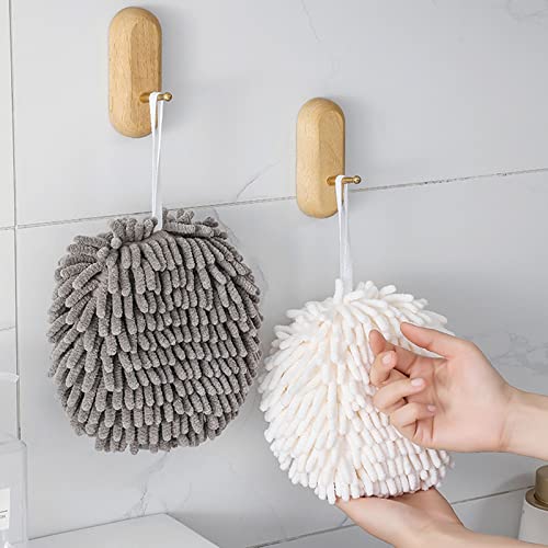 KEYRI 2 Stück Handtücher Küche Badezimmer Handtuch Küche Hände Handtücher Set Hängende Handtuch Waschlappen,Extra Weich Und Saugfähig,Trocknen Sie Ihre Hände Schnell, Badezimmer-Zubehör (Weiß + Grau) von KEYRI