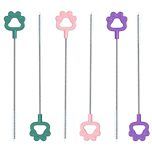 6 Stück Nylon Edelstahl Strohbürste, Strohhalm Reinigungsbürsten, extra langer Strohrohrreiniger, Flaschenreiniger, für Reagenzgläser Reinigen Teekanne Düse Trinken Strohhalme (orbicular 6pcs) von KEYSEACRO