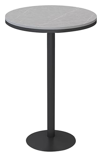 Bartisch, Stehtisch, Kleiner Raum Vertikale Metallbeine Runder Stehtisch Café/Restaurant/Dessert(Grey,37inx23.6in) von KEuLen