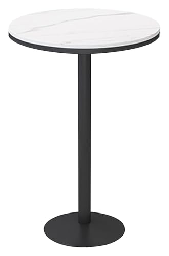 Bartisch, Stehtisch, Kleiner Raum Vertikale Metallbeine Runder Stehtisch Café/Restaurant/Dessert(White,41inx21.6in) von KEuLen