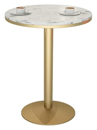 Bartisch, Stehtisch, Runde hohe Tische mit weißer Marmorplatte und Goldener Metallbasis for Frühstücksküchen(75cm(29.5in)) von KEuLen