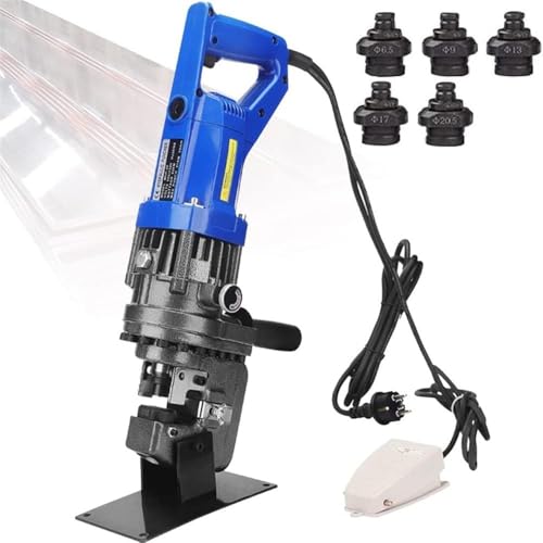 Elektrischer hydraulischer Lochstanzer, elektrisch, aus Metall, mit 5 Matrizen von Φ 6,5 bis 20,5 mm, präzise Positionierung, einfach zu bedienen (Anglesteel,220 V) von KEuLen