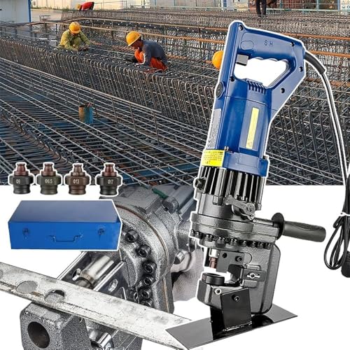 Elektrischer hydraulischer Stanzer, Locher aus Metall, Fußschalter + 4 Stanz-/Matrizen-Sets, Fußschalter, zum Bohren von Platten aus Kupfer, Eisen und Aluminium (Anglesteel) von KEuLen